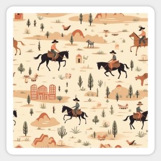Wild West Adventure Seamless Pattern for Boys Sticker